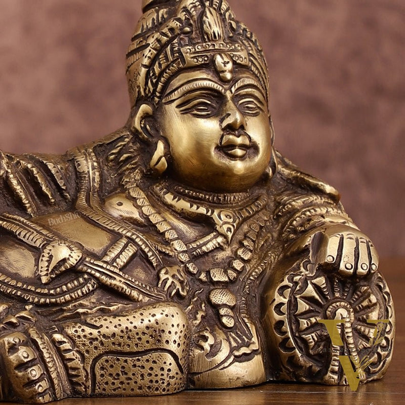 Brass Resting Kuber Idol 6 inch vintage tone