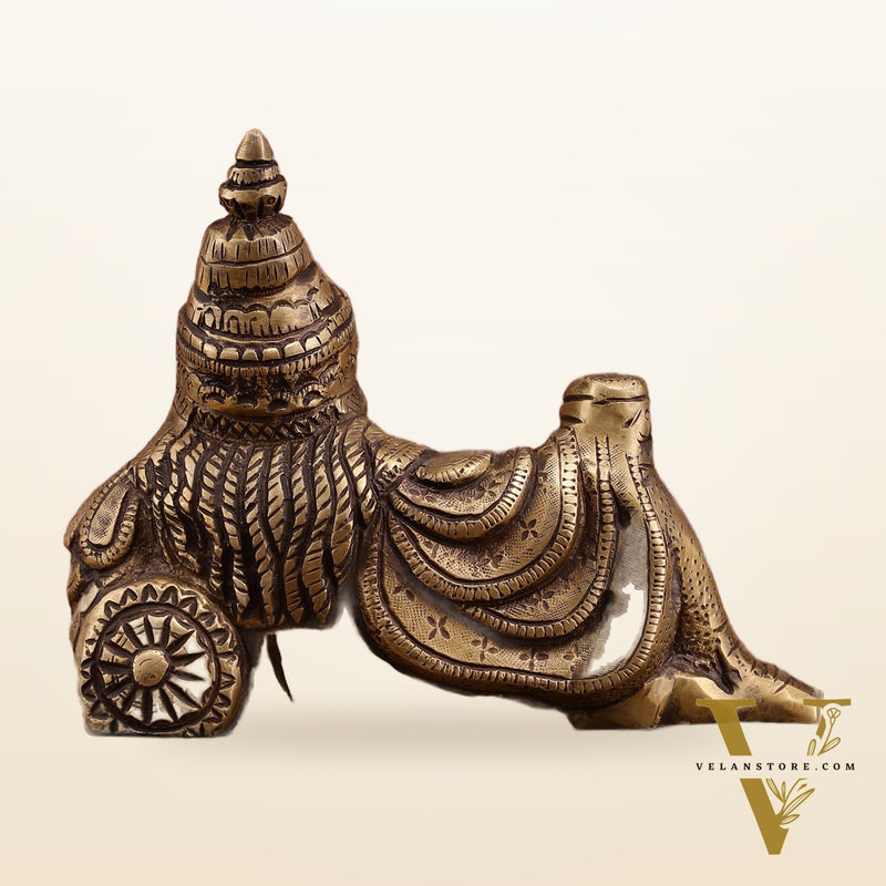 Brass Resting Kuber Idol 6 inch vintage tone