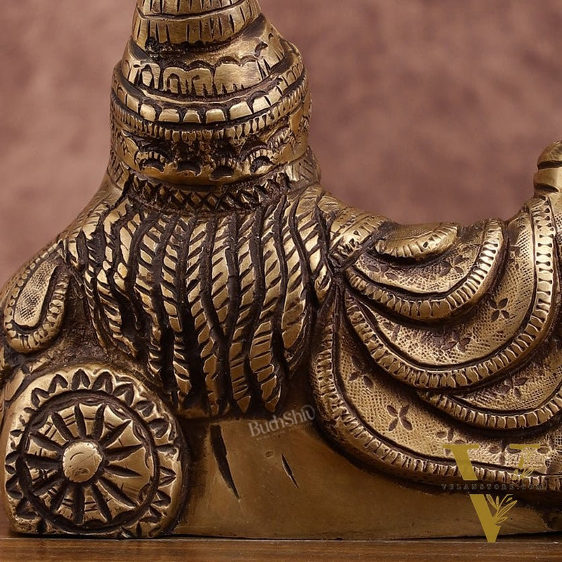 Brass Resting Kuber Idol 6 inch vintage tone