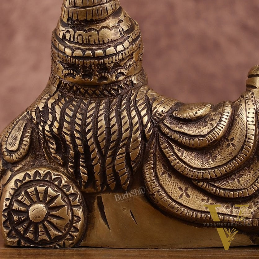 Brass Resting Kuber Idol 6 inch vintage tone