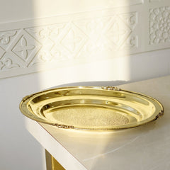 Brass Rice Plate with Rice Serving Spoon