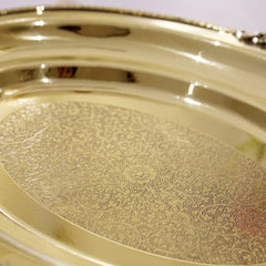 Brass Rice Plate with Rice Serving Spoon