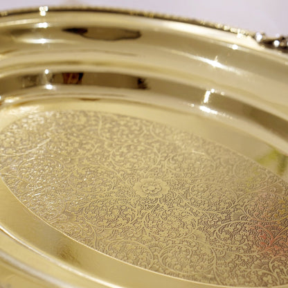 Brass Rice Plate with Rice Serving Spoon