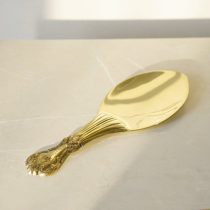Brass Rice Plate with Rice Serving Spoon