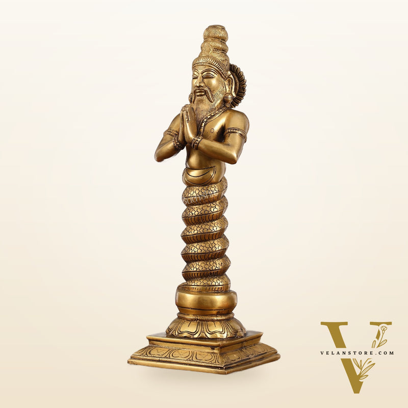 Brass Sage Patanjali Idol | Height 17.5 inch