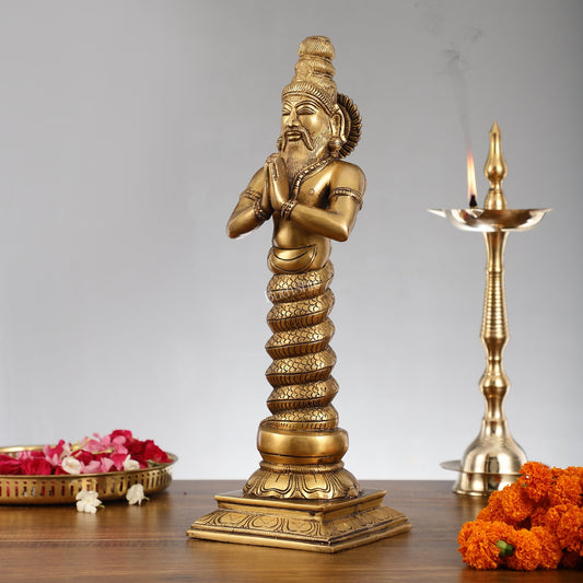 Brass Sage Patanjali Idol | Height 17.5 inch