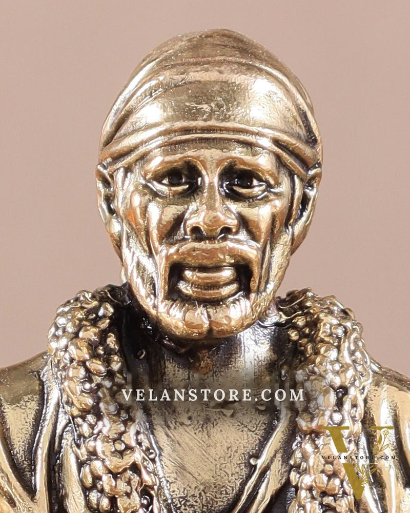 Brass Sai Baba Sitting Superfine Intricate Idol