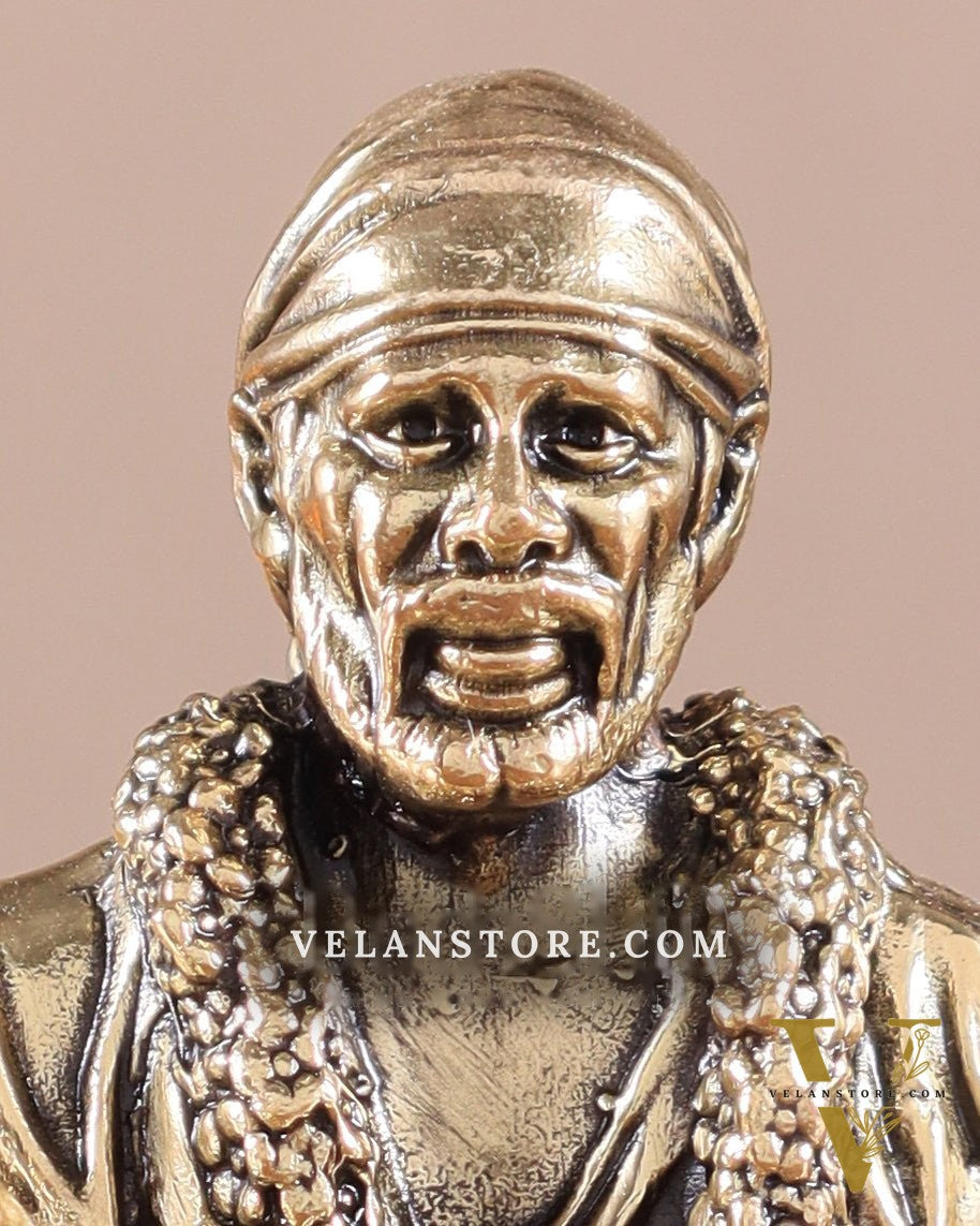Brass Sai Baba Sitting Superfine Intricate Idol
