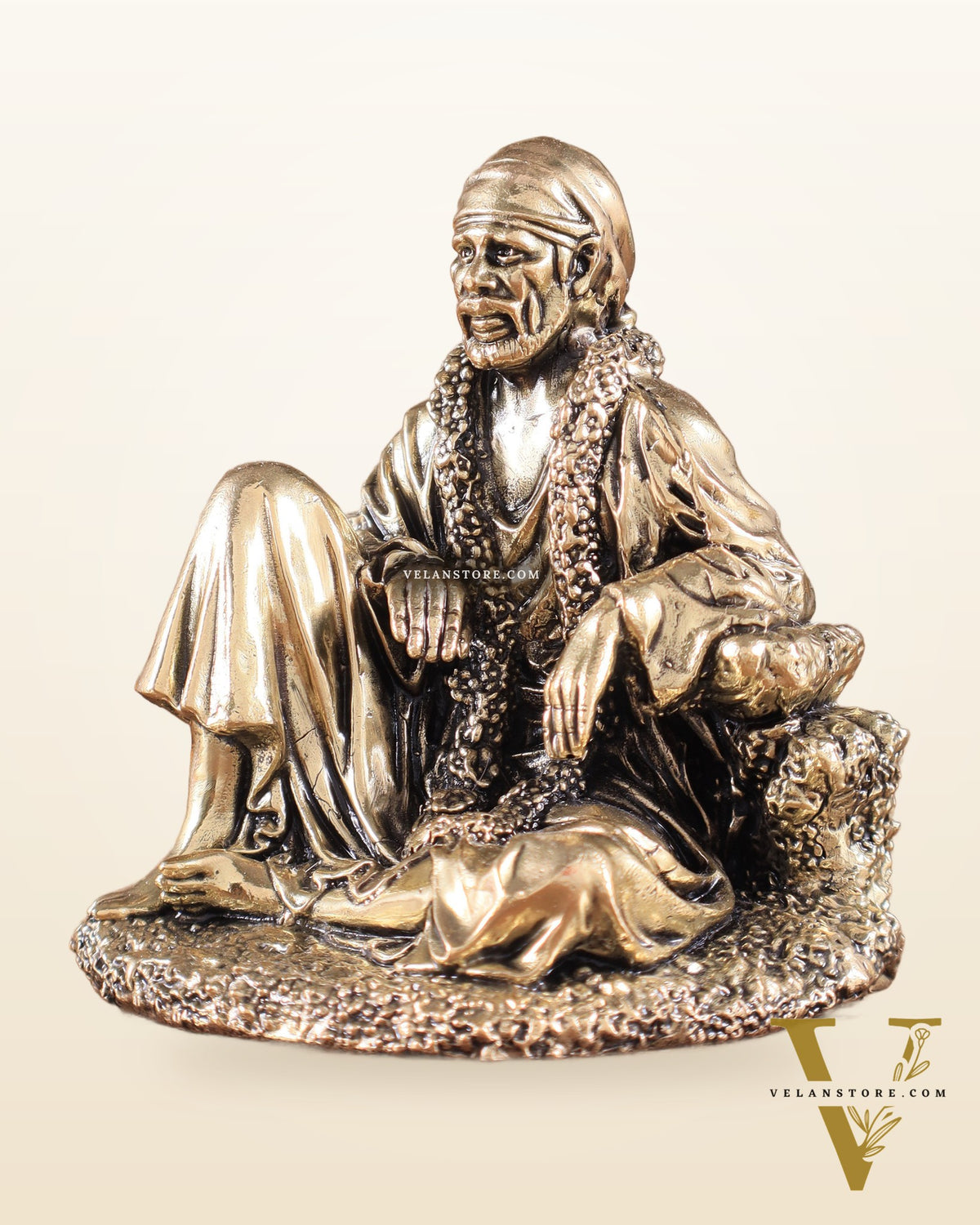 Brass Sai Baba Sitting Superfine Intricate Idol