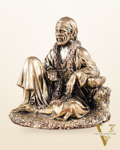 Brass Sai Baba Sitting Superfine Intricate Idol