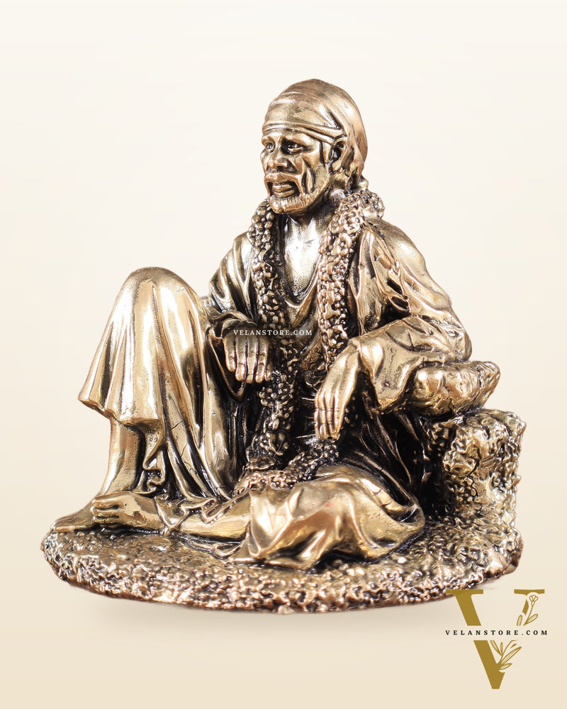 Brass Sai Baba Sitting Superfine Intricate Idol