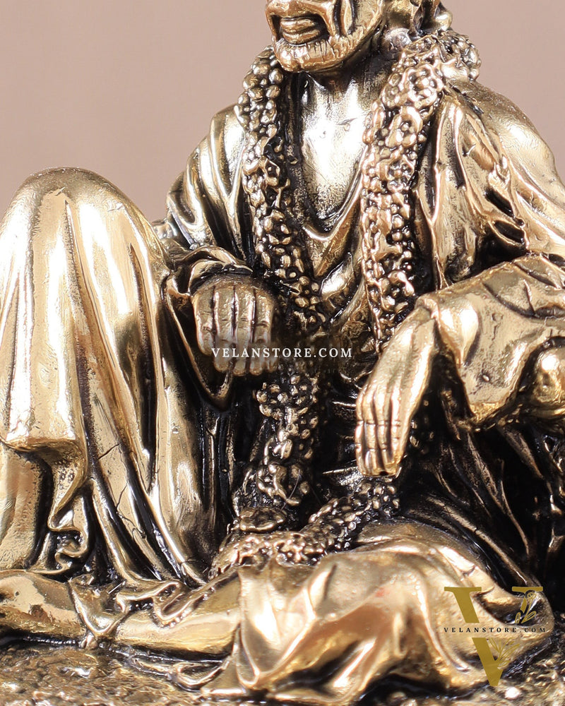 Brass Sai Baba Sitting Superfine Intricate Idol