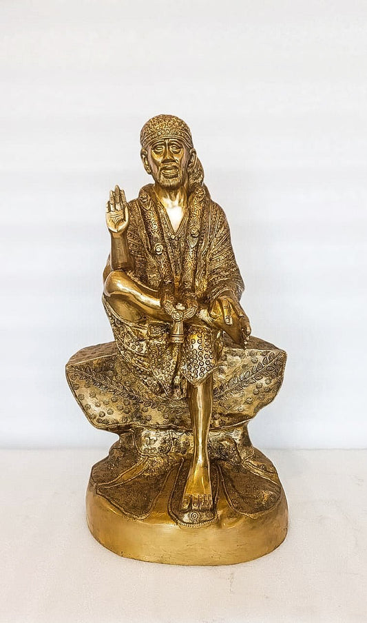 Brass Sai Baba Statue 24"