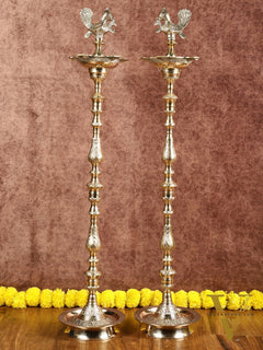 Brass Samai Peacock Inauguration Lamps 3 feet