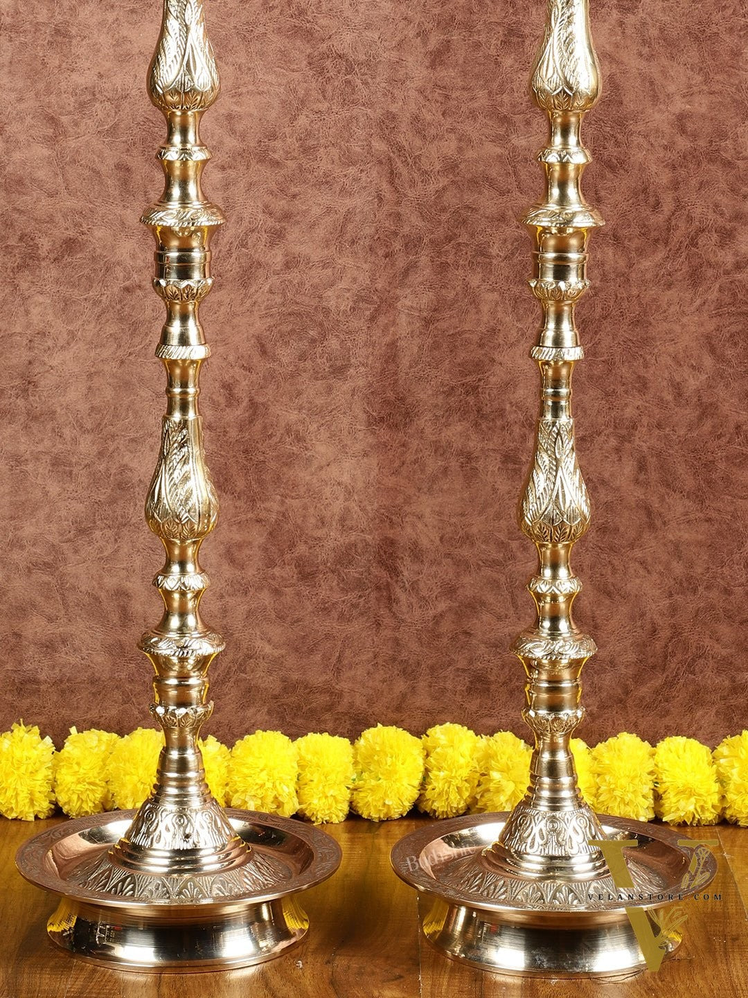 Brass Samai Peacock Inauguration Lamps 3 feet