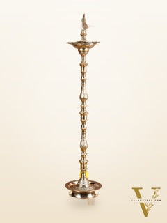 Brass Samai Peacock Inauguration Lamps 3 feet