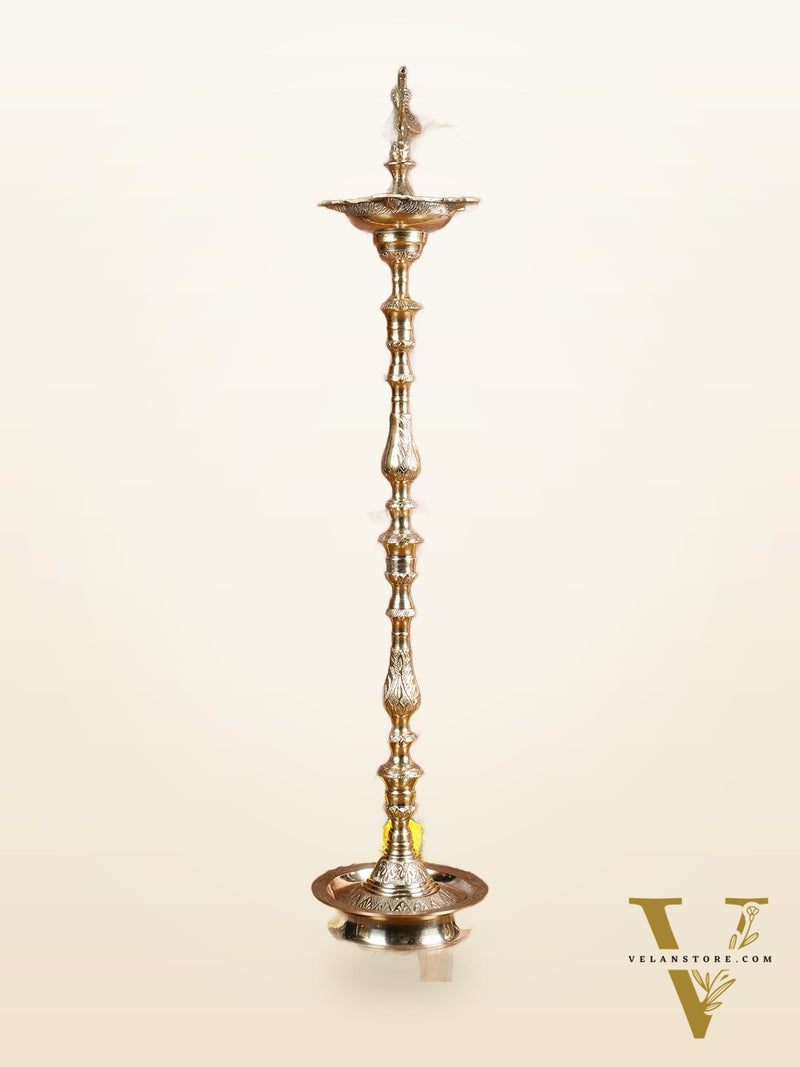 Brass Samai Peacock Inauguration Lamps 3 feet