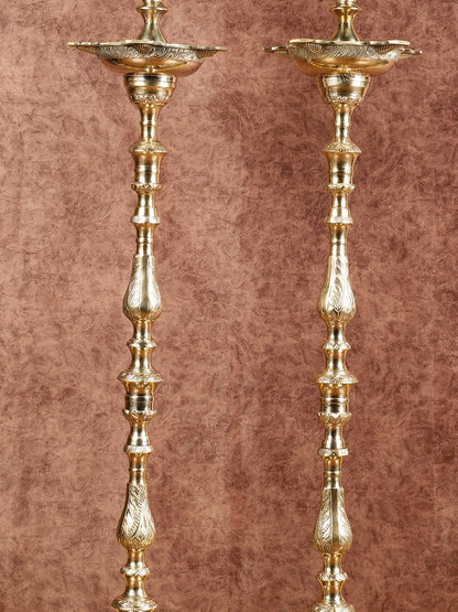 Brass Samai Peacock Inauguration Lamps 3 feet
