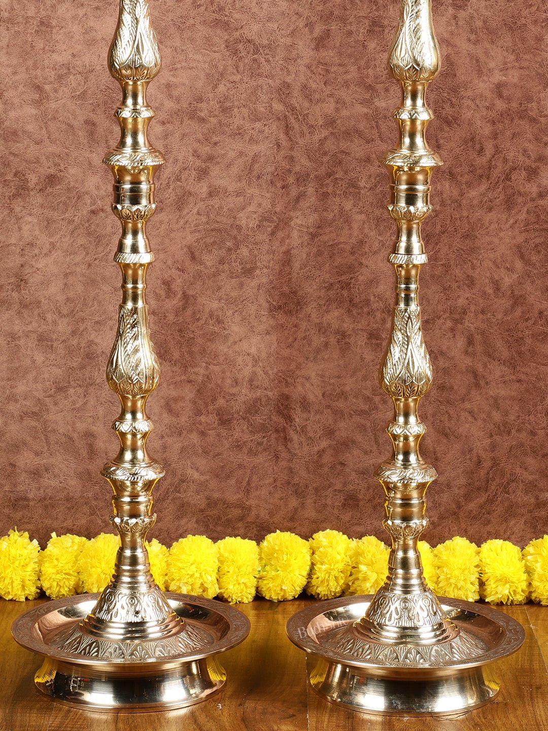 Brass Samai Peacock Inauguration Lamps 3 feet