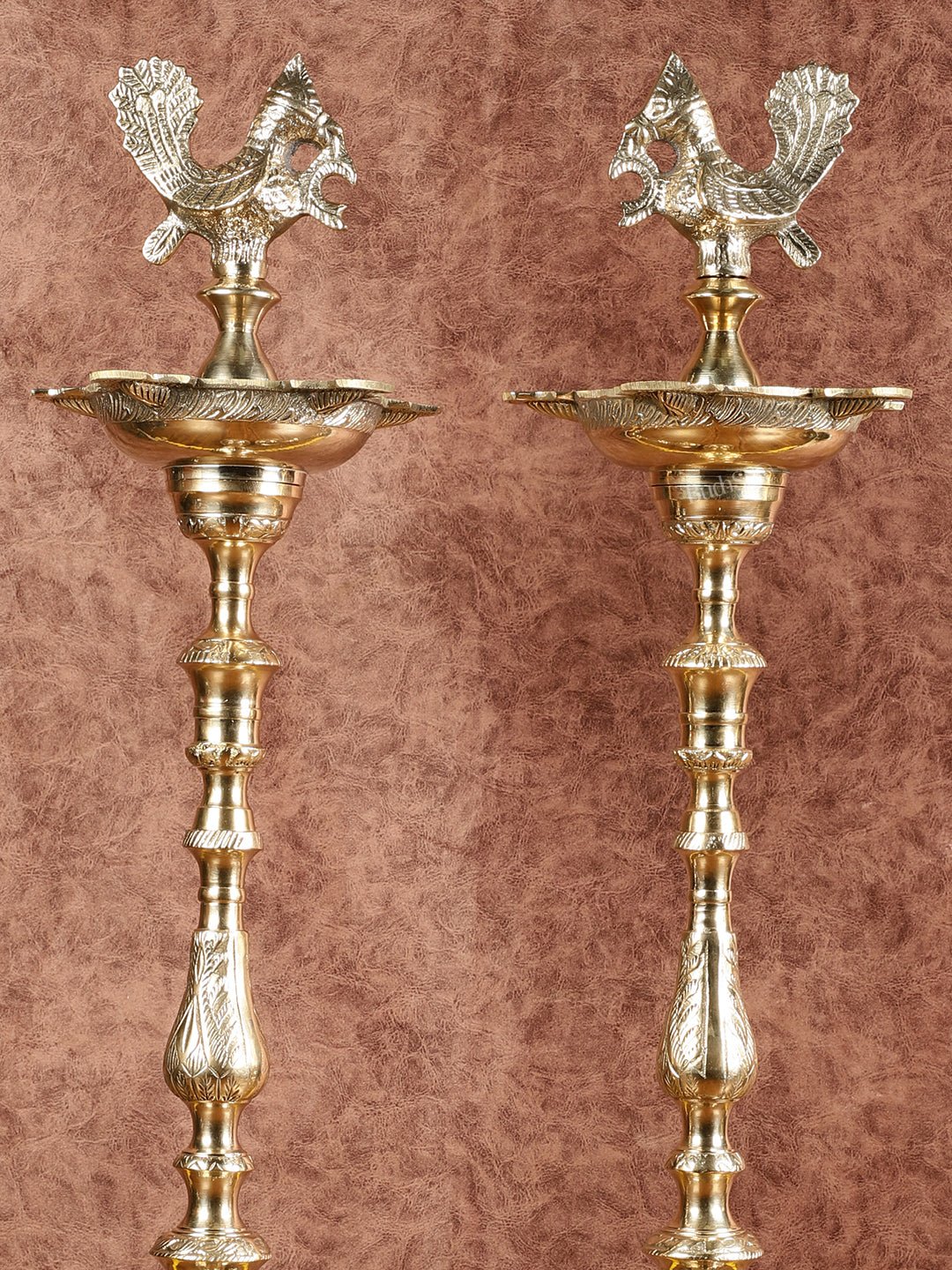 Brass Samai Peacock Inauguration Lamps 3 feet