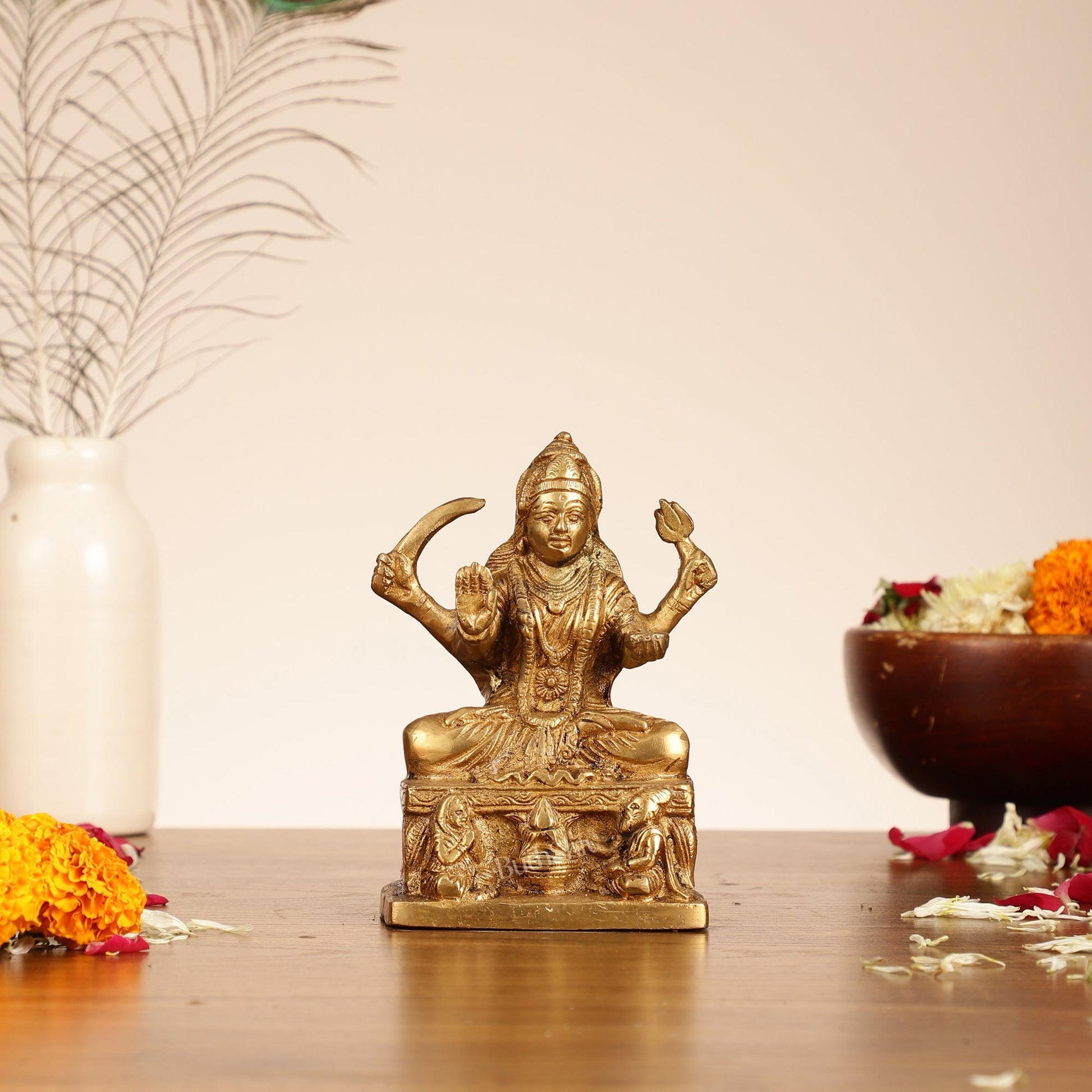 Brass Santoshi Mata Idol - 5.5 Inch