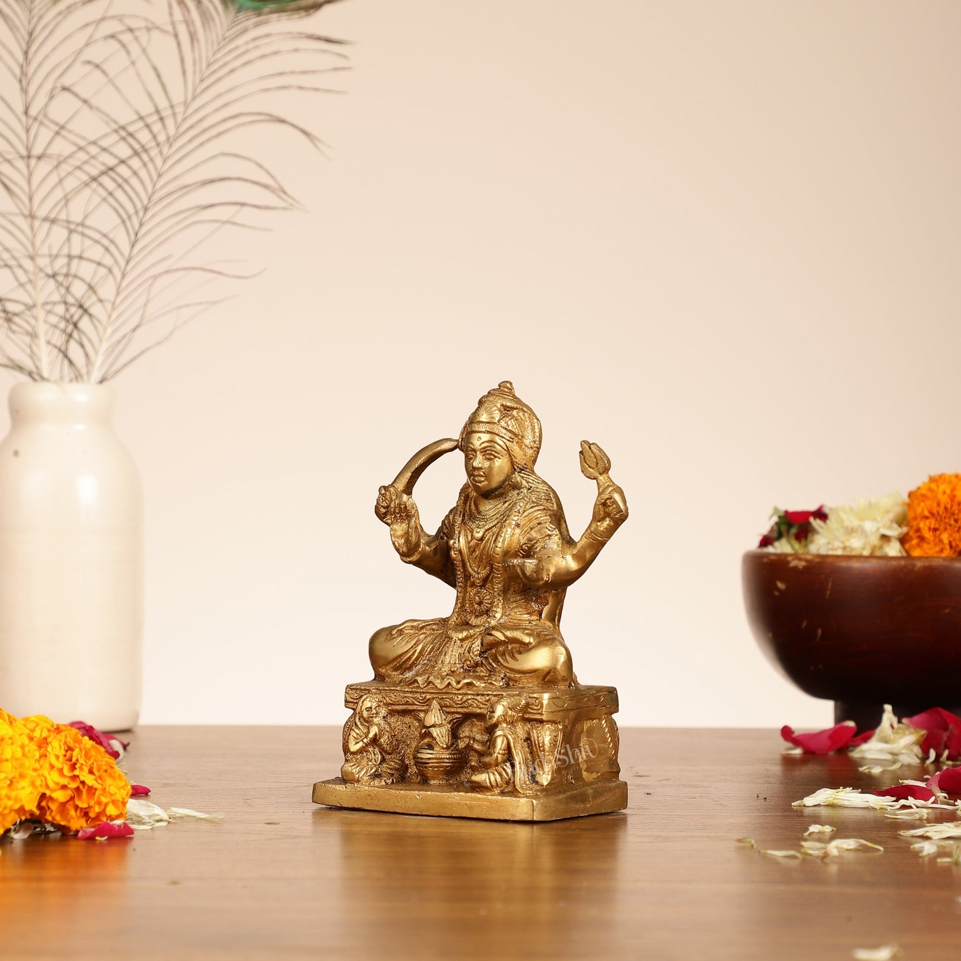 Brass Santoshi Mata Idol - 5.5 Inch