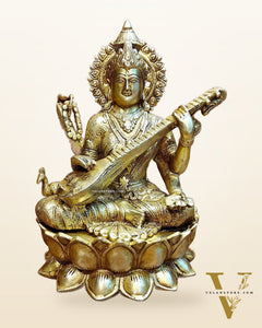 Brass Saraswati idol 12 inch