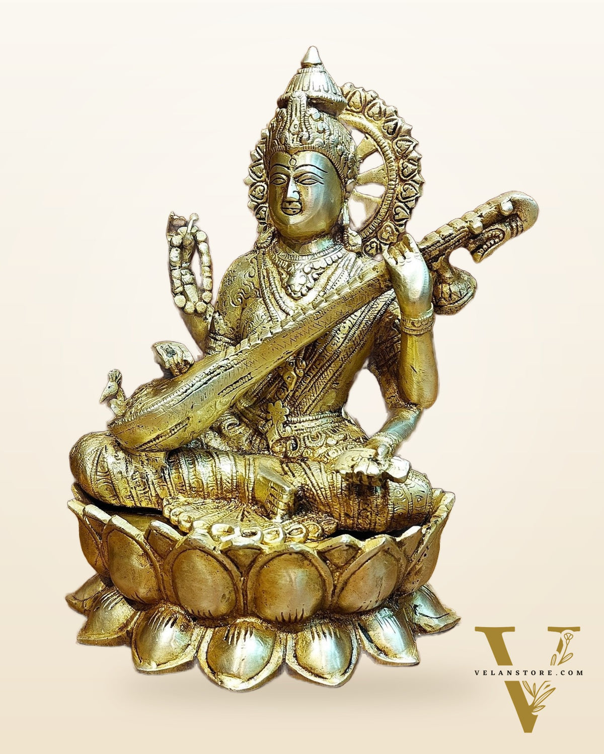 Brass Saraswati idol 12 inch