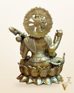 Brass Saraswati idol 12 inch