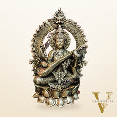 Brass Saraswati Statue 15"