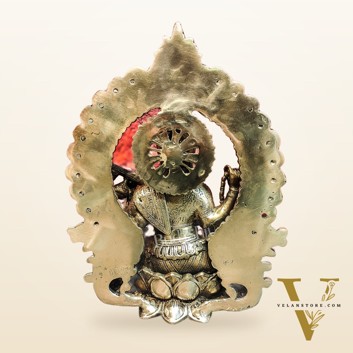 Brass Saraswati Statue 15"