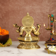 Brass Saraswati Statue 9" antique finish