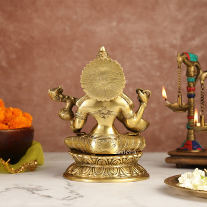 Brass Saraswati Statue 9" antique finish