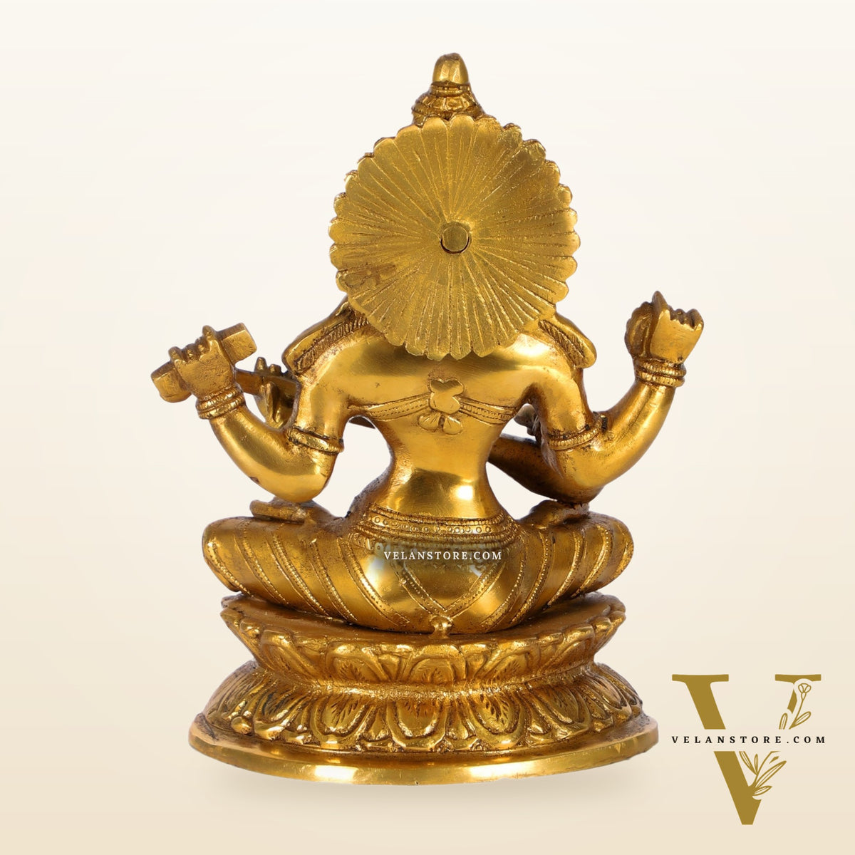 Brass Saraswati Statue 9"