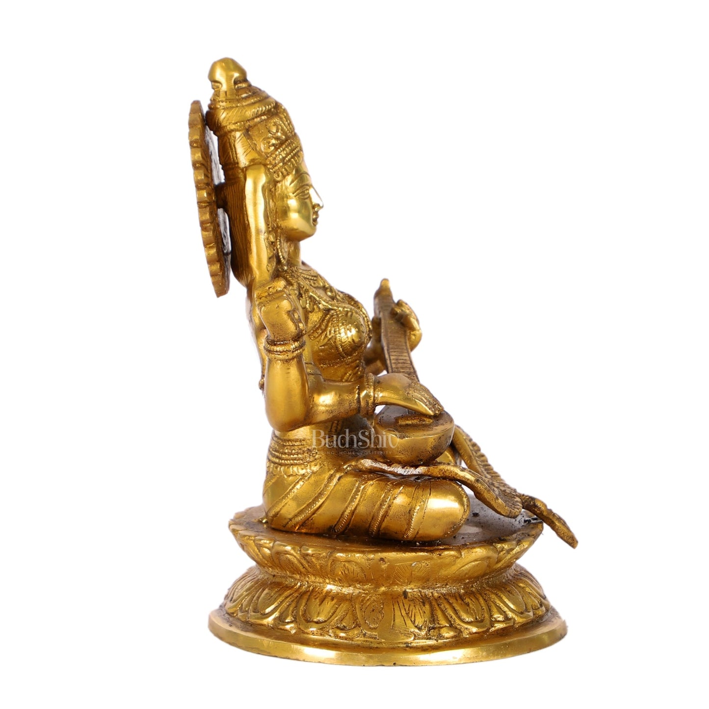 Brass Saraswati Statue 9"