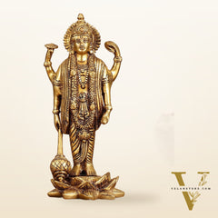 Brass Satyanarayan lord Vishnu 8 inch idol