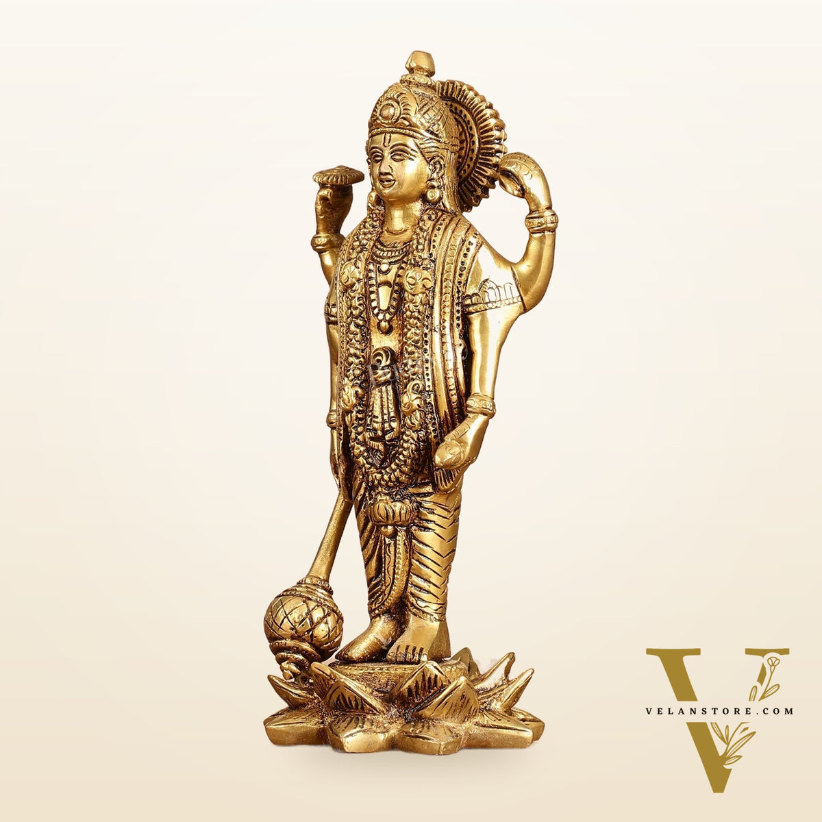 Brass Satyanarayan lord Vishnu 8 inch idol