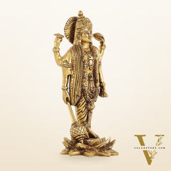 Brass Satyanarayan lord Vishnu 8 inch idol