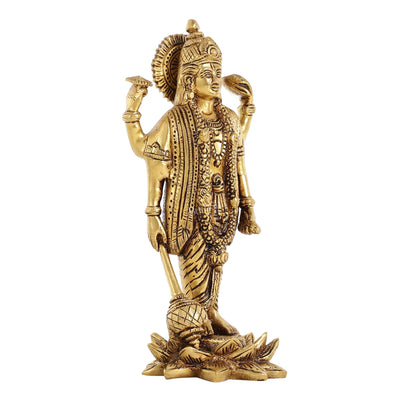 Brass Satyanarayan lord Vishnu 8 inch idol