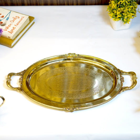 Brass Serving Tray with Handle