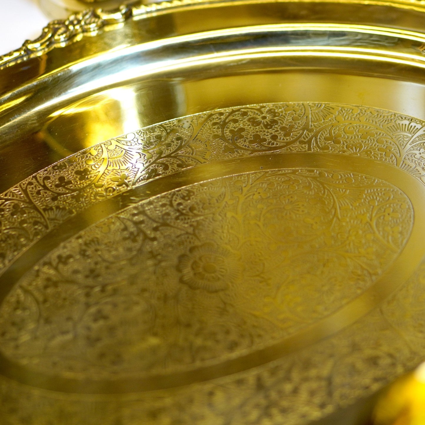 Brass Serving Tray with Handle