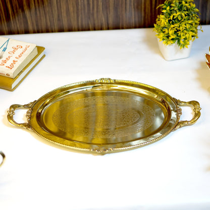 Brass Serving Tray with Handle