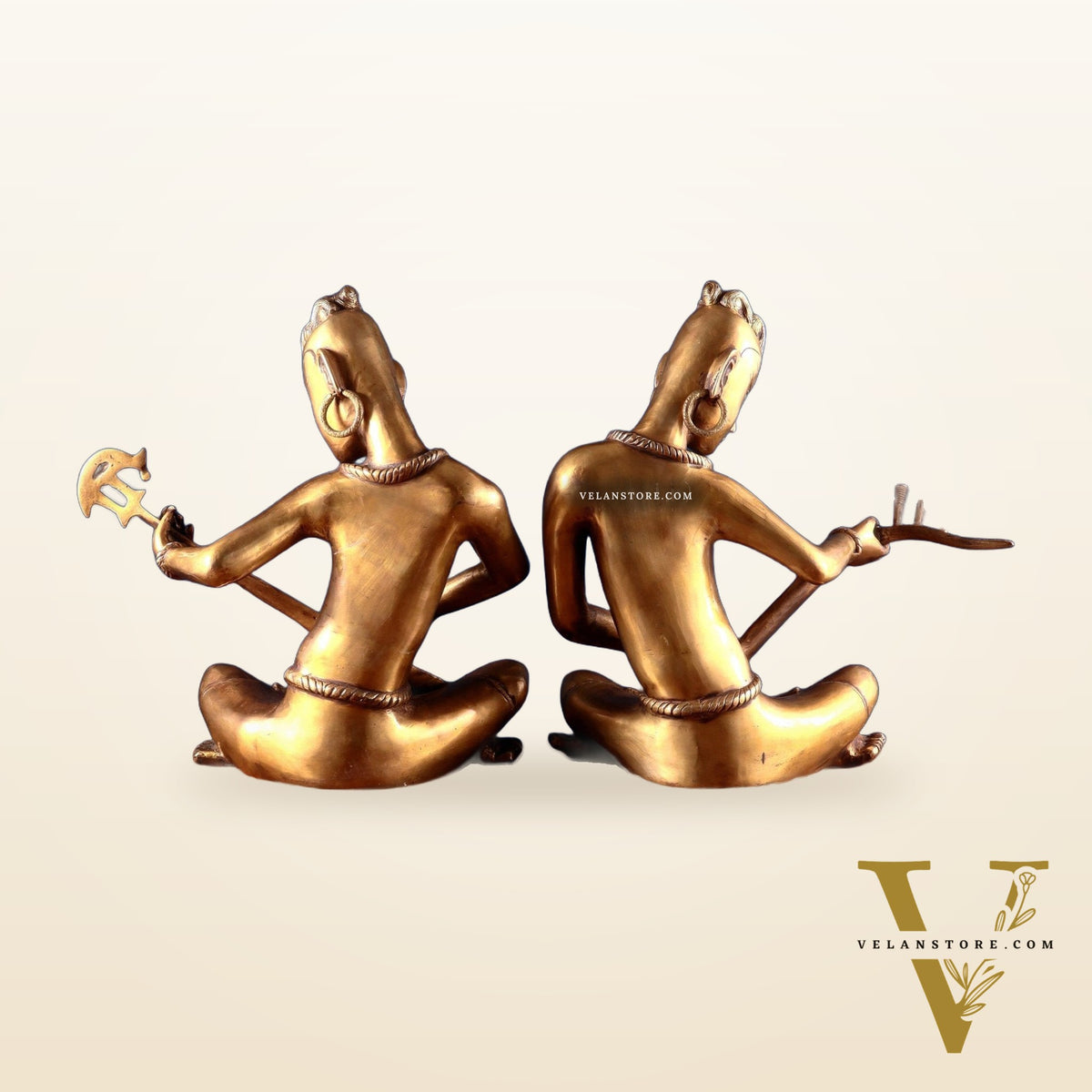Brass Set of 2 Tansen Musicians – 18 Inch