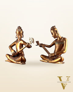 Brass Set of 2 Tansen Musicians – 18 Inch