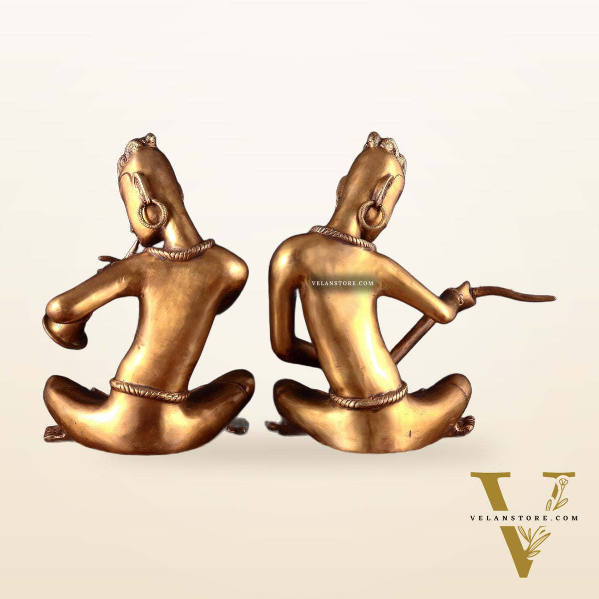 Brass Set of 2 Tansen Musicians – 18 Inch