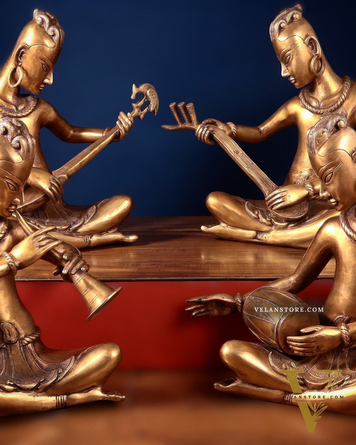 Brass Set of 4 Tansen Musicians – 18 Inch