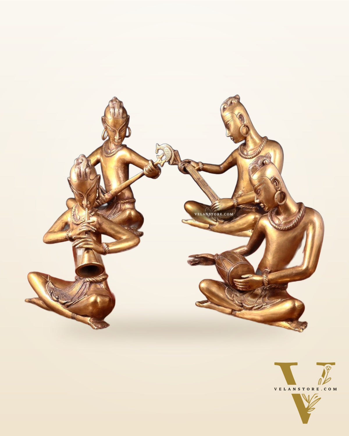 Brass Set of 4 Tansen Musicians – 18 Inch