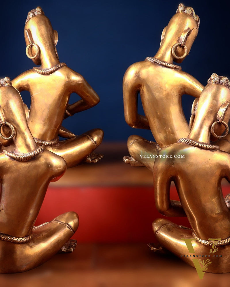 Brass Set of 4 Tansen Musicians – 18 Inch