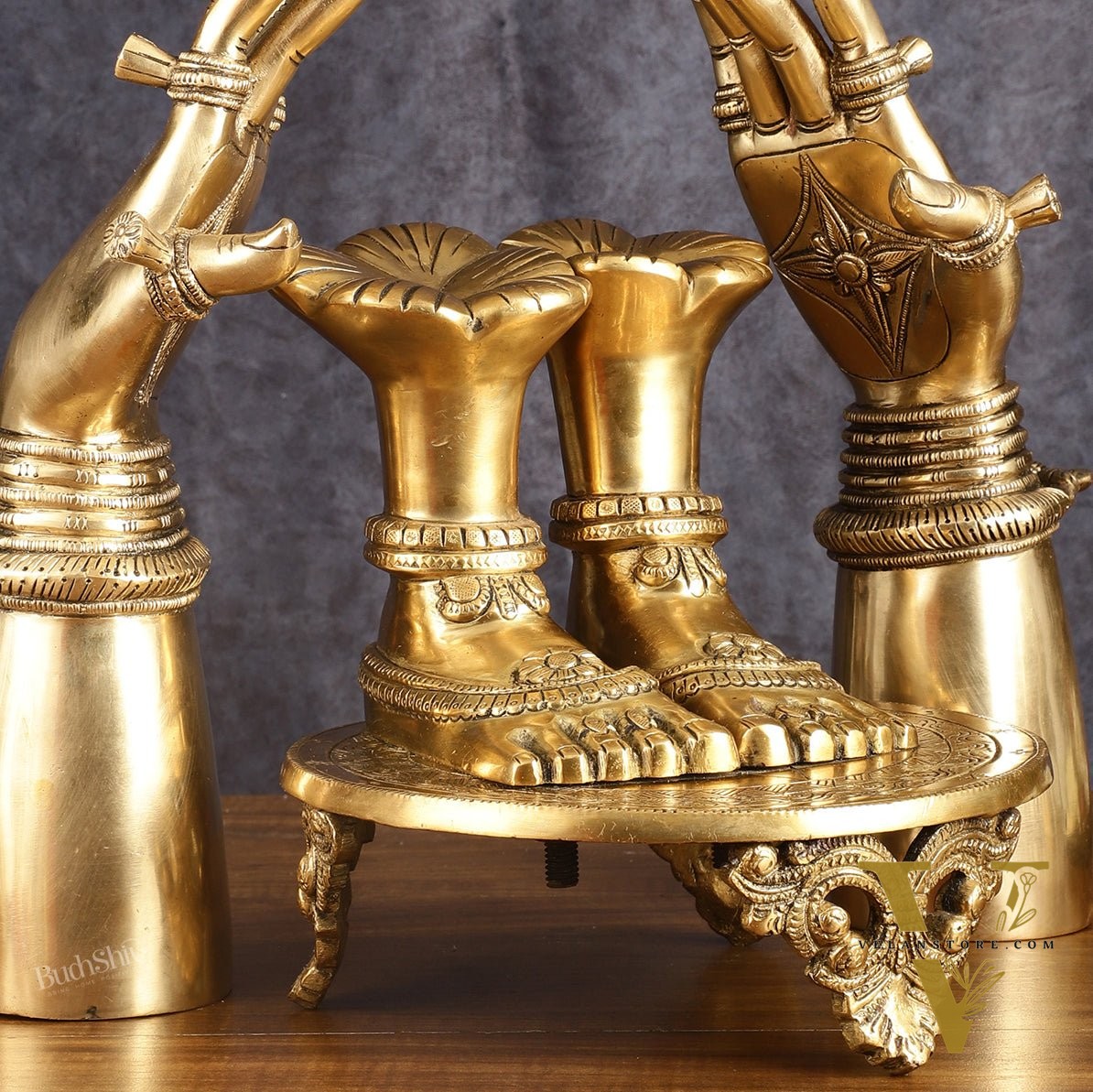 Brass Set of Goddess Arms and Feet - Intricately Crafted