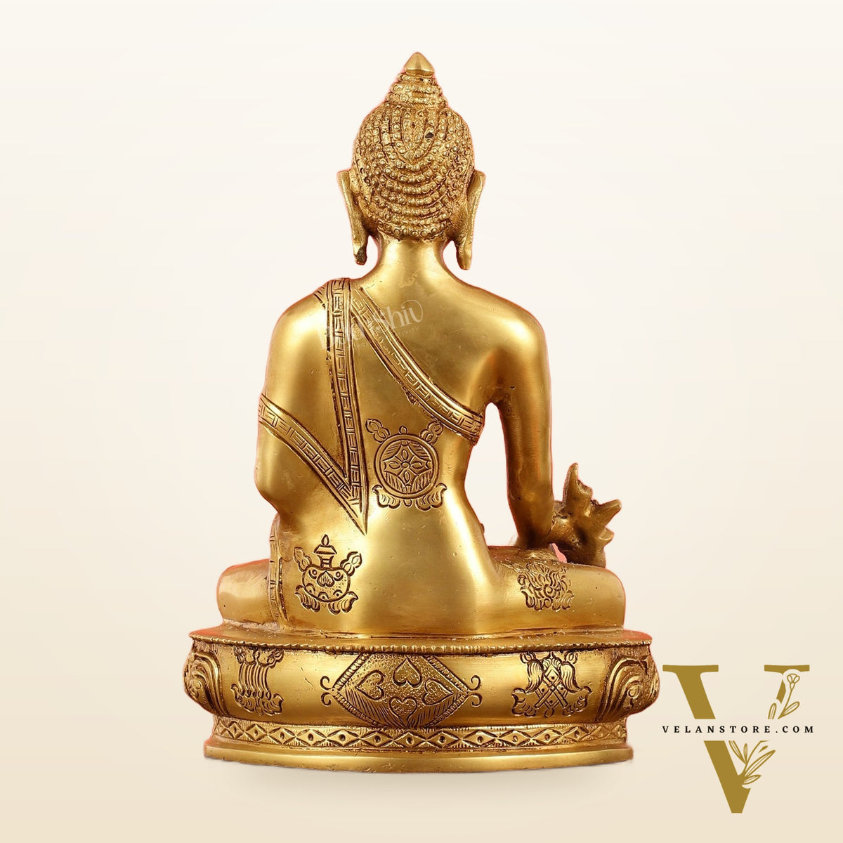 Brass Shakyamuni Bhoomisparsha Buddha Idol - 9.5 Inch